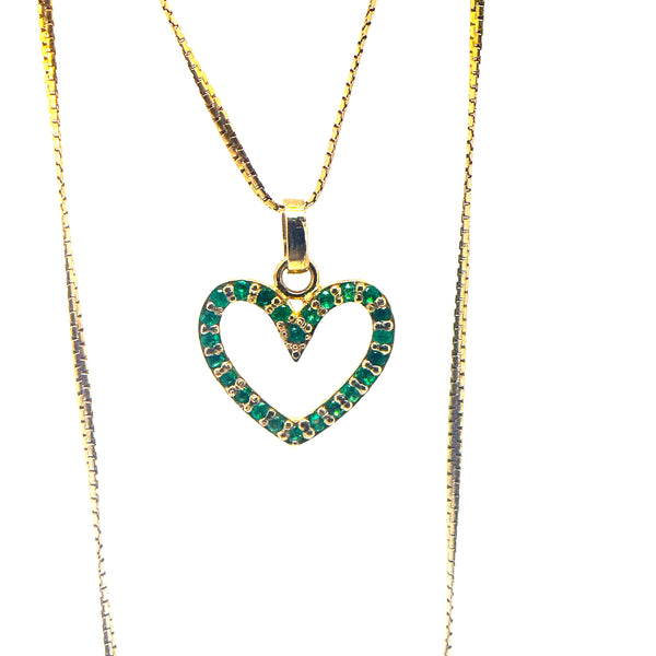 Dije Corazón esmeraldas