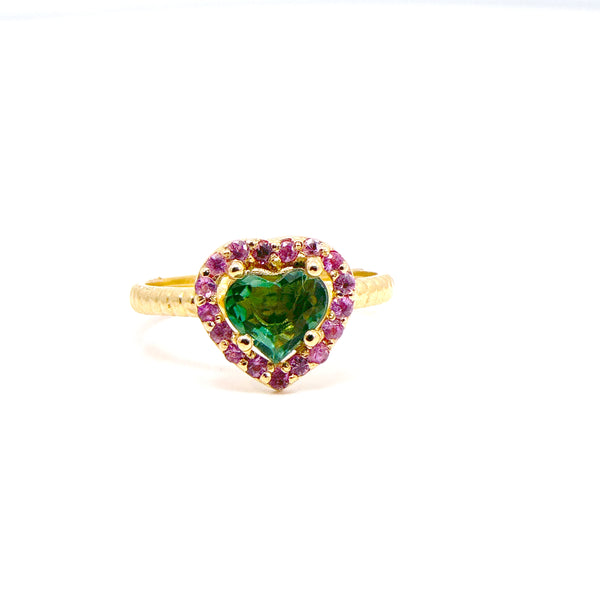 Anillo Turmalina corazón