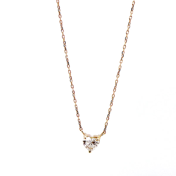 Cadena punto de luz corazón diamante.