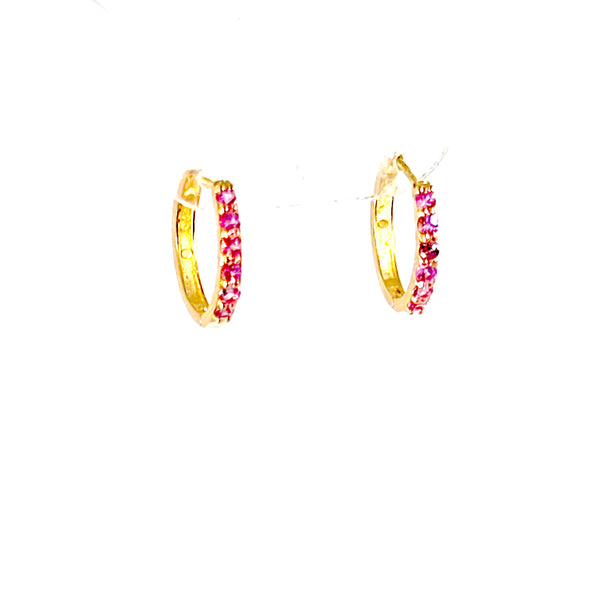 Minihoops zafiros rosados.