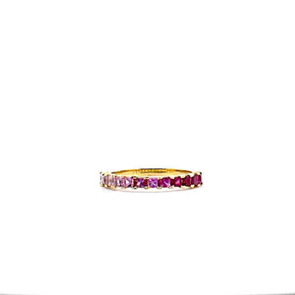 Anillo zafiros rosados degradé