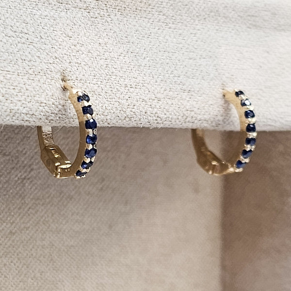 Par Minihoops oro 18k con Zafiros