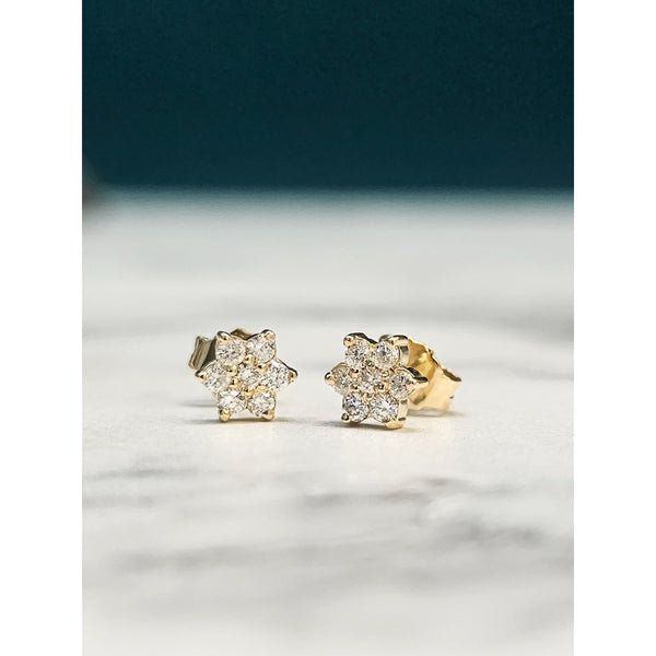 Aretes flor medianos Diamantes